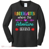 Kindergarten Where The Adventure Begins Kinder Teacher Kids Long Sleeve Shirt thumb 0