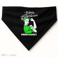 Kidney Warrior Unbreakable Kidney Awareness Gift USA-Made Doggie Bandana thumb 0