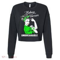 Kidney Warrior Unbreakable Kidney Awareness Gift Cropped Pullover Crew thumb 0
