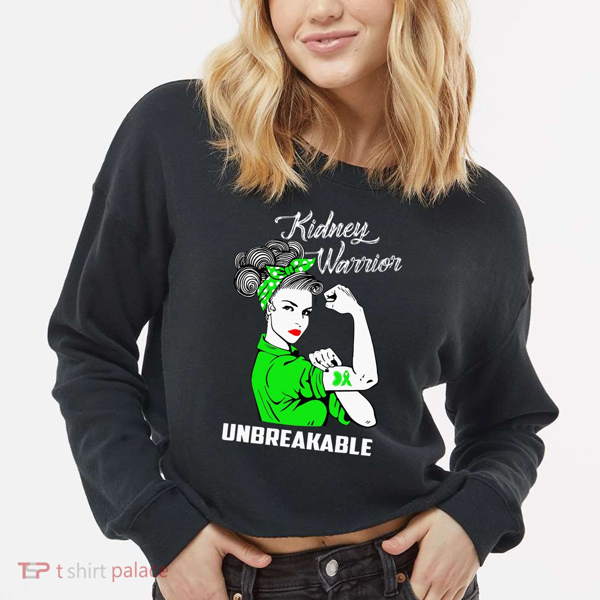 Kidney Warrior Unbreakable Kidney Awareness Gift Cropped Pullover Crew