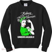 Kidney Warrior Unbreakable Kidney Awareness Gift Kids Sweatshirt thumb 0