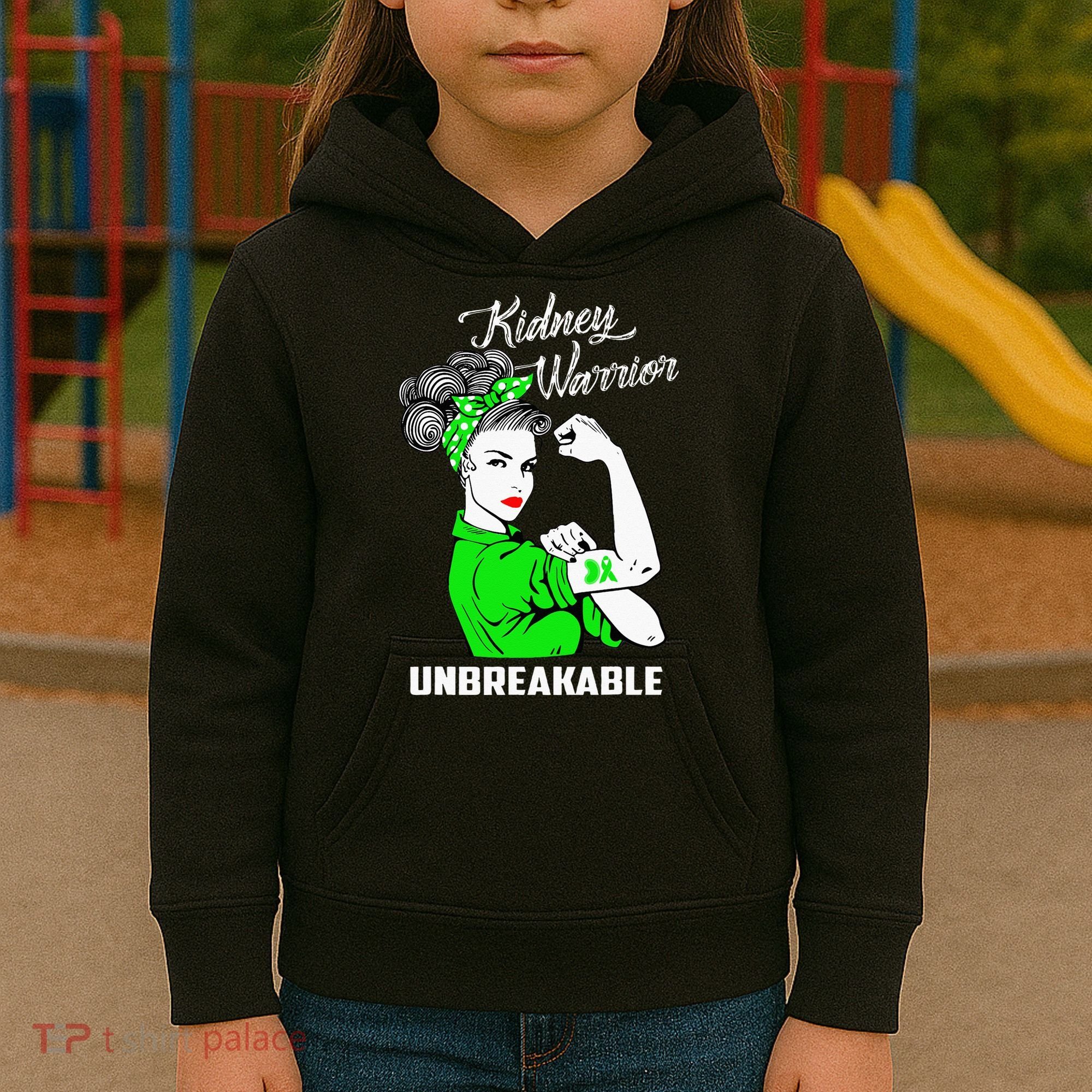 Kidney Warrior Unbreakable Kidney Awareness Gift Kids Hoodie