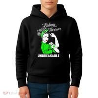 Kidney Warrior Unbreakable Kidney Awareness Gift Kids Hoodie thumb 4