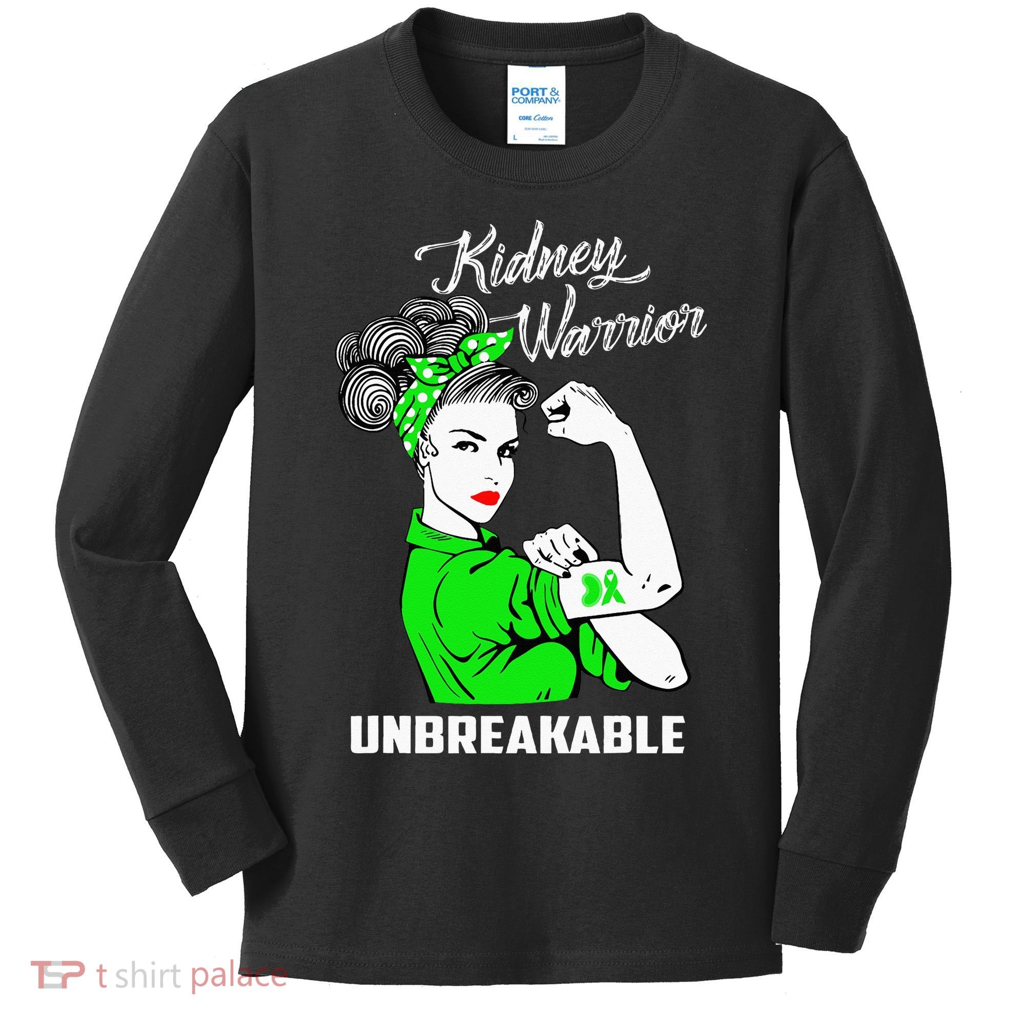Kidney Warrior Unbreakable Kidney Awareness Gift Kids Long Sleeve Shirt