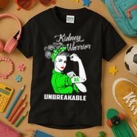 Kidney Warrior Unbreakable Kidney Awareness Gift Kids T-Shirt thumb 3