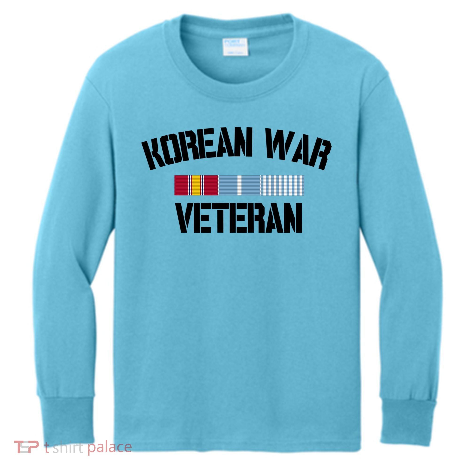 Korean War Veteran Pride Korea Service Ribbon Gift Kids Long Sleeve Shirt