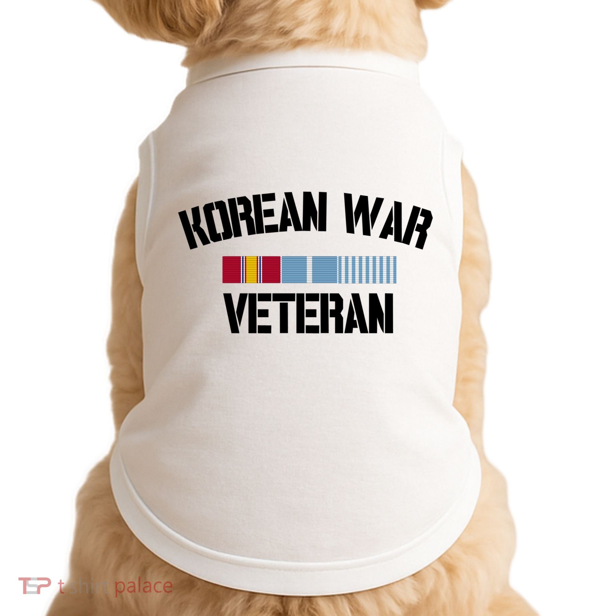 Korean War Veteran Pride Korea Service Ribbon Gift Doggie Tank
