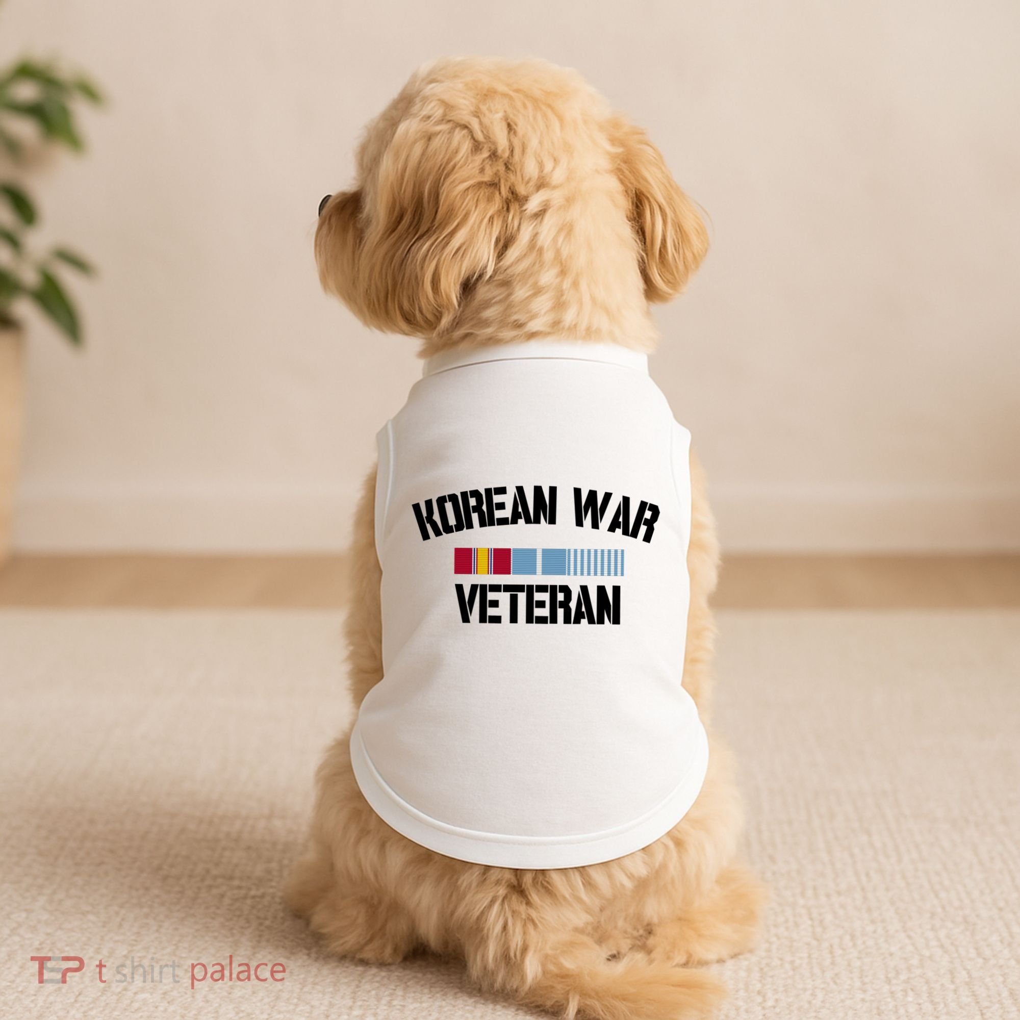 Korean War Veteran Pride Korea Service Ribbon Gift Doggie Tank