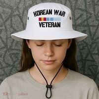 Korean War Veteran Pride Korea Service Ribbon Gift Bucket Hat thumb 3