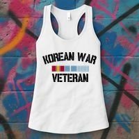 Korean War Veteran Pride Korea Service Ribbon Gift Women's Tank Top thumb 3