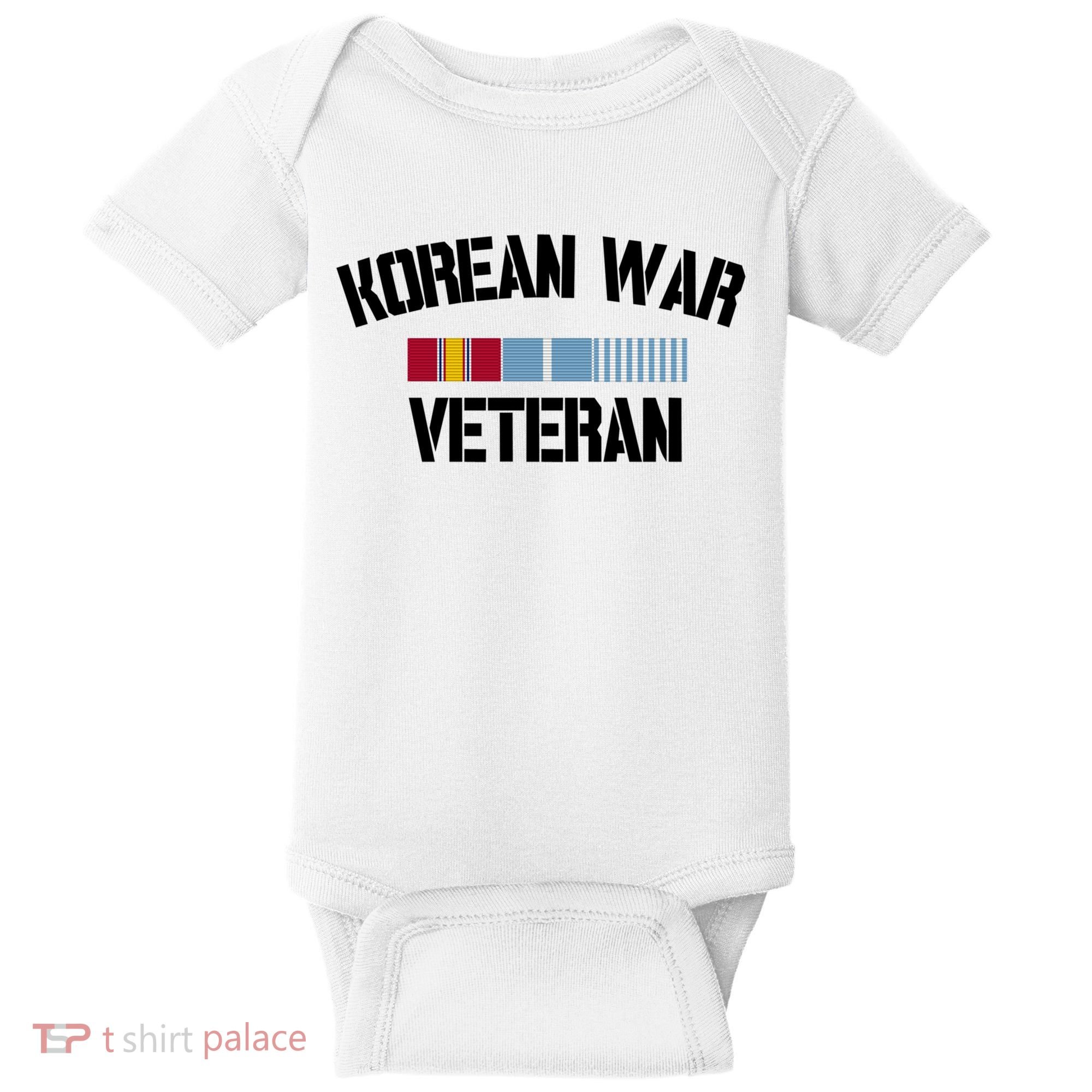 Korean War Veteran Pride Korea Service Ribbon Gift Baby Bodysuit