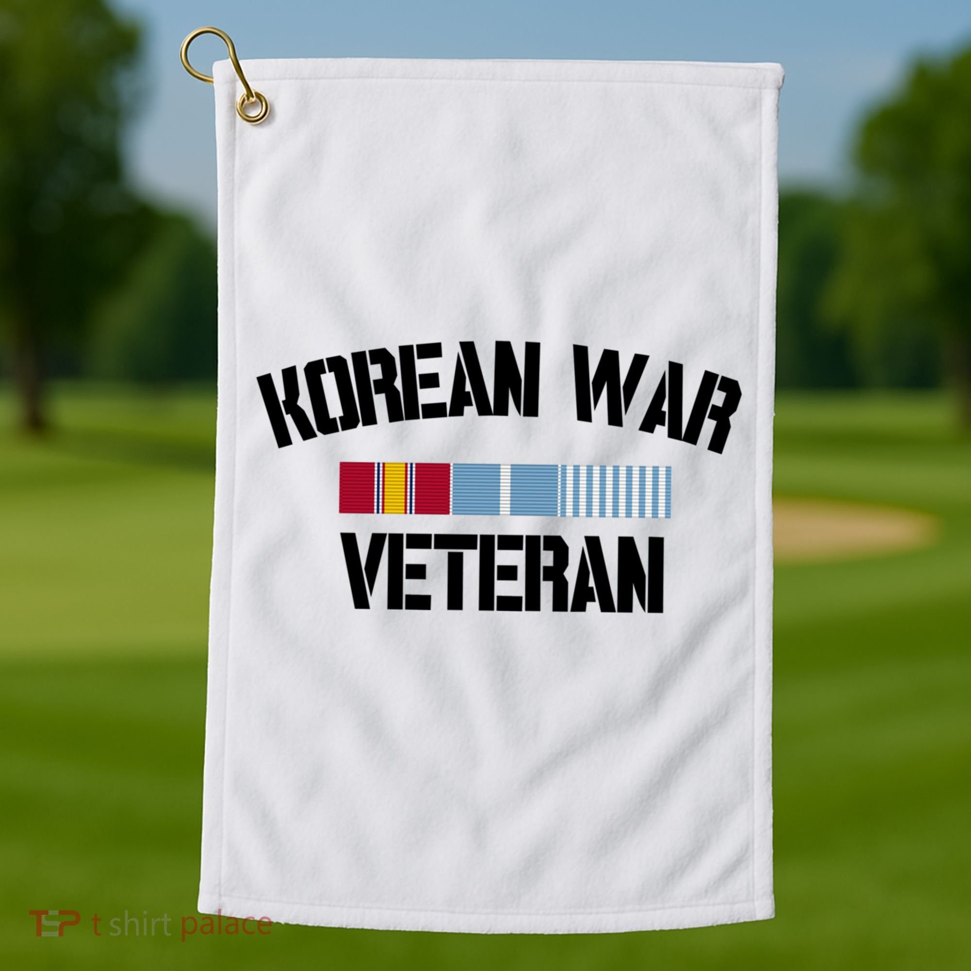 Korean War Veteran Pride Korea Service Ribbon Gift Golf Towel