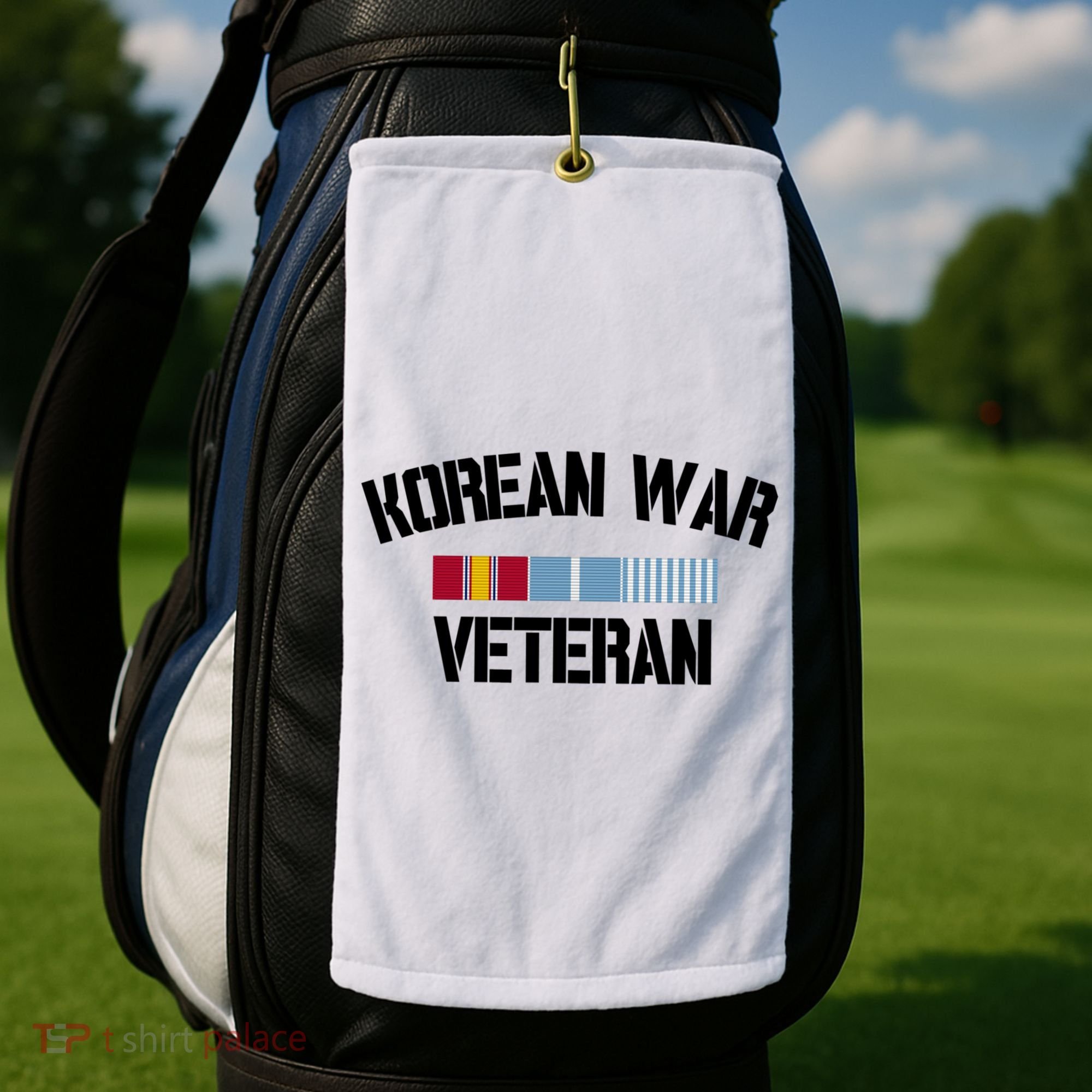 Korean War Veteran Pride Korea Service Ribbon Gift Golf Towel