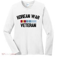 Korean War Veteran Pride Korea Service Ribbon Gift Women's Long Sleeve Shirt thumb 0