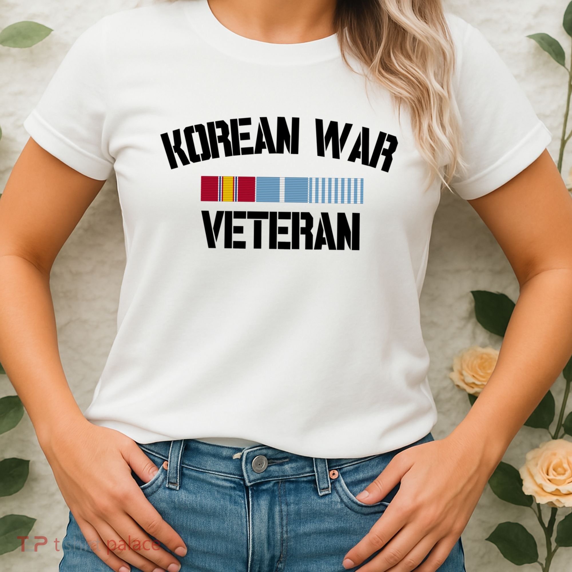 Korean War Veteran Pride Korea Service Ribbon Gift Women's T-Shirt