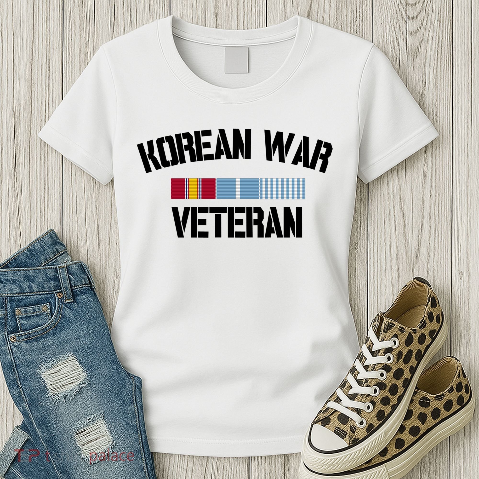 Korean War Veteran Pride Korea Service Ribbon Gift Women's T-Shirt