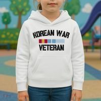 Korean War Veteran Pride Korea Service Ribbon Gift Kids Hoodie thumb 3