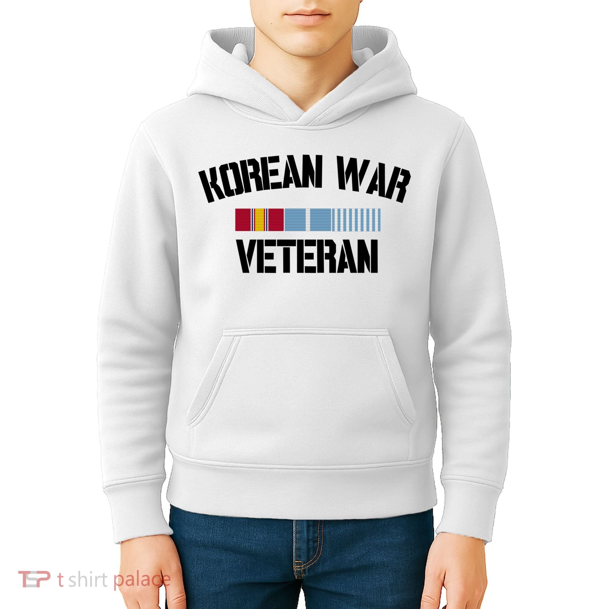 Korean War Veteran Pride Korea Service Ribbon Gift Kids Hoodie
