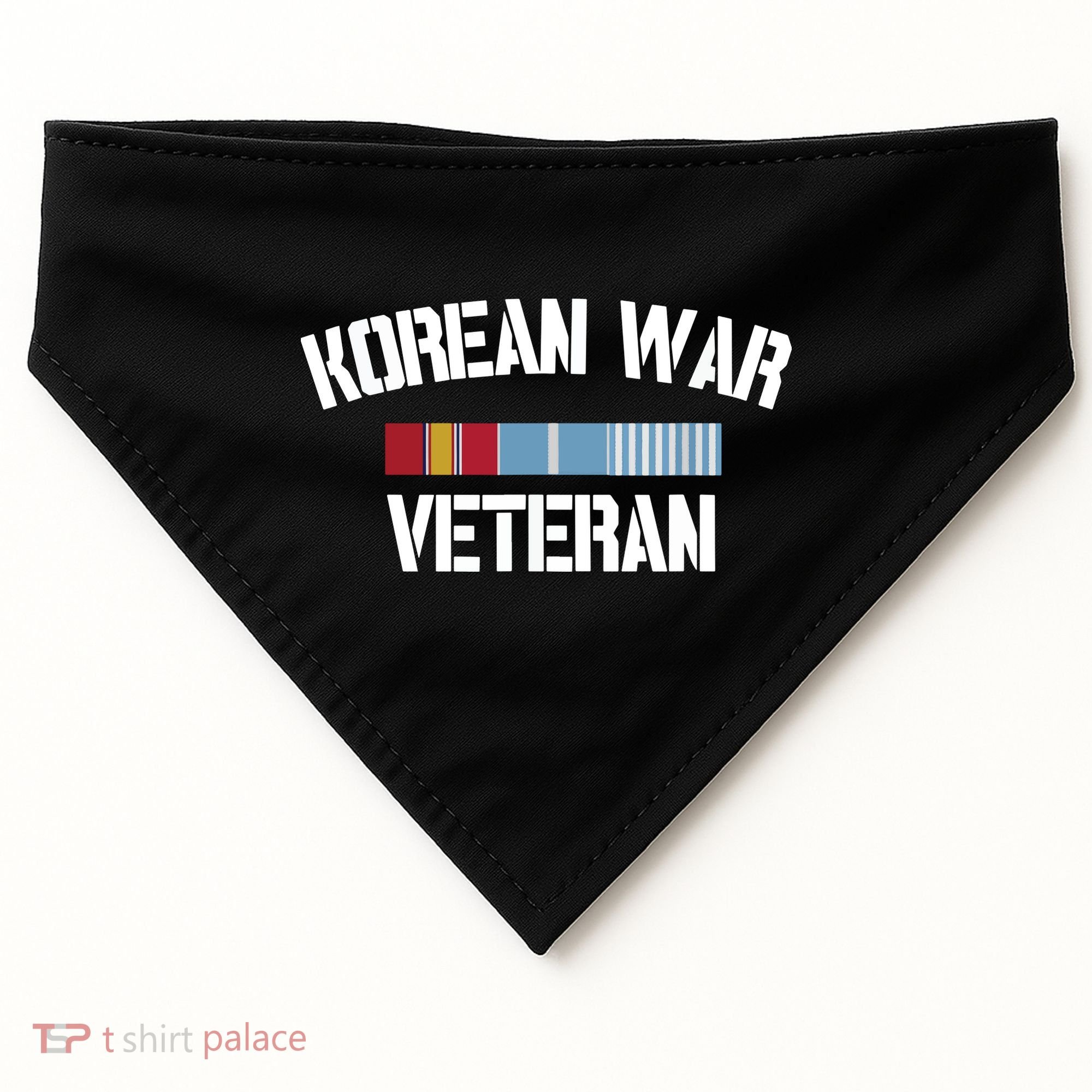 Korean War Veteran Pride Korea Service Ribbon USA-Made Doggie Bandana
