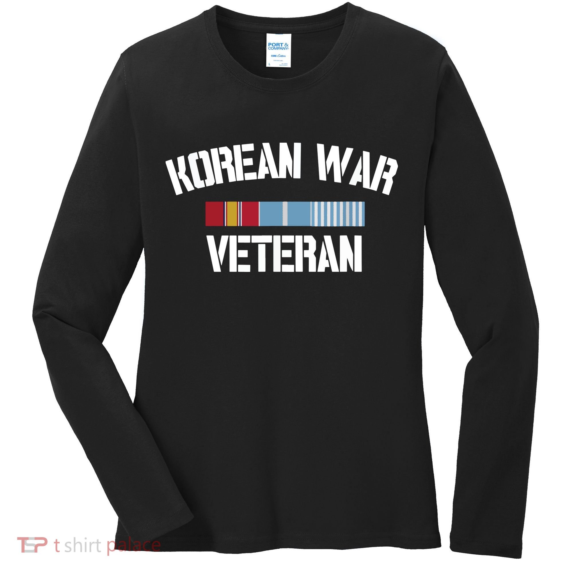 Korean War Veteran Pride Korea Service Ribbon Women's Long Sleeve Shirt