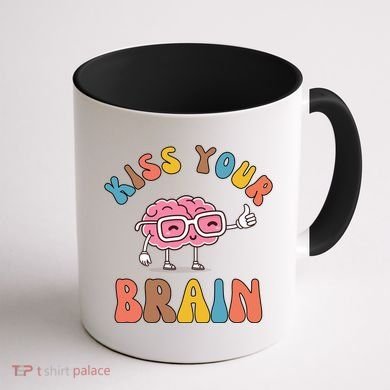 Kiss Your Brain Coffee Mug back