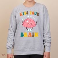 Kiss Your Brain Cute Funny Women's Sweatshirt thumb 0