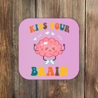 Kiss Your Brain Cute Funny Coaster thumb 0