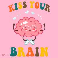 Kiss Your Brain Cute Funny Coaster thumb 2