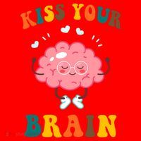 Kiss Your Brain Cute Funny Santa Hat thumb 1
