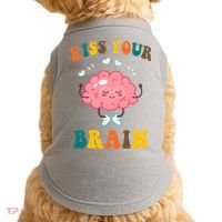 Kiss Your Brain Cute Funny Doggie Tank thumb 0