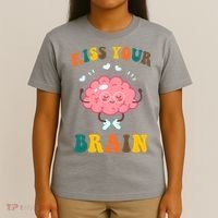 Kiss Your Brain Cute Funny T-Shirt thumb 4
