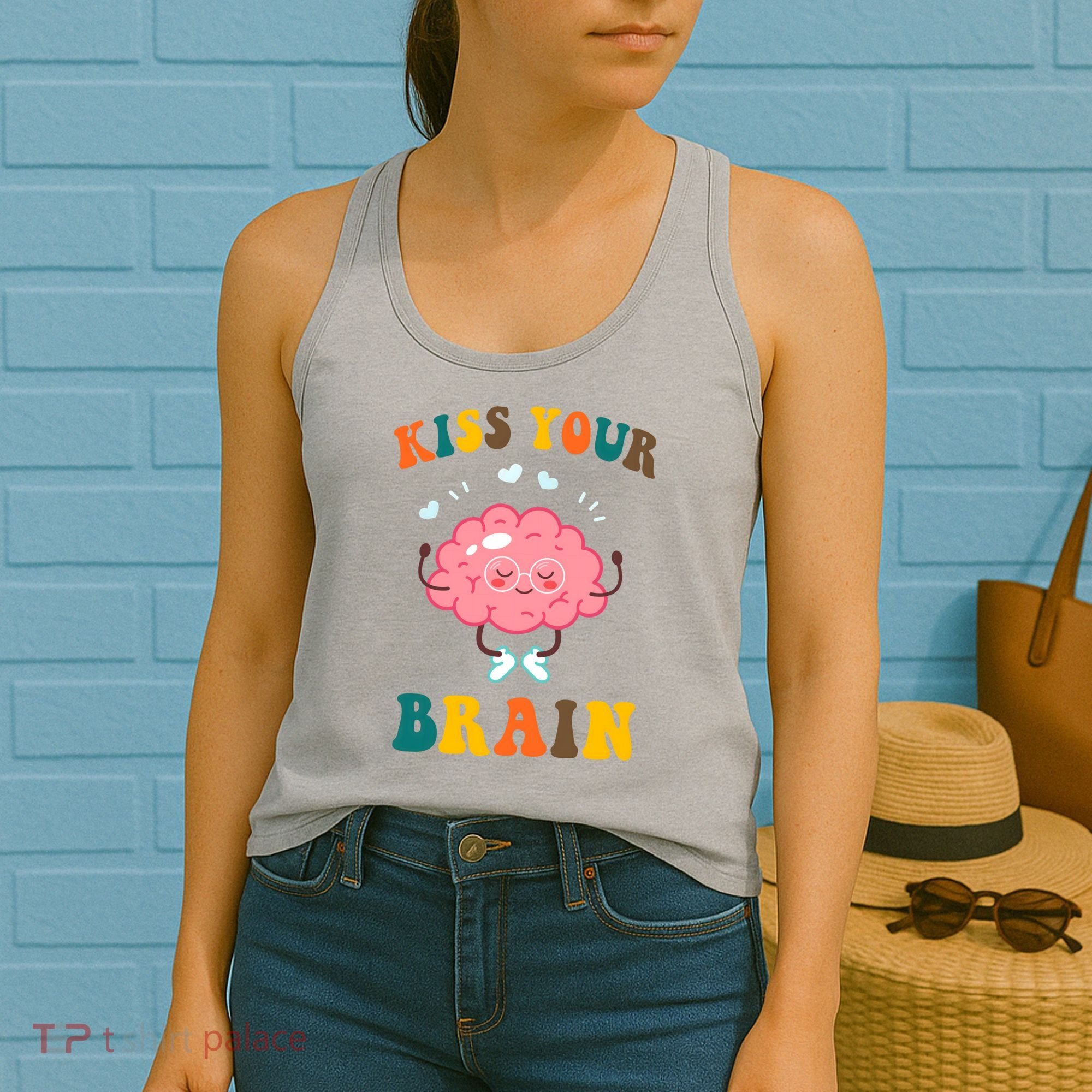 Kiss Your Brain Cute Funny Women's Tank Top