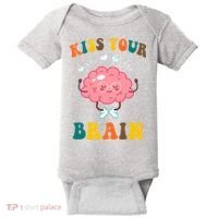 Kiss Your Brain Cute Funny Baby Bodysuit thumb 0