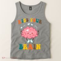 Kiss Your Brain Cute Funny Tank Top thumb 2
