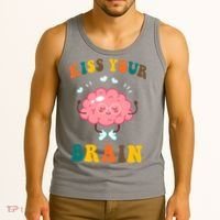 Kiss Your Brain Cute Funny Tank Top thumb 3