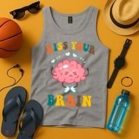Kiss Your Brain Cute Funny Tank Top thumb 4