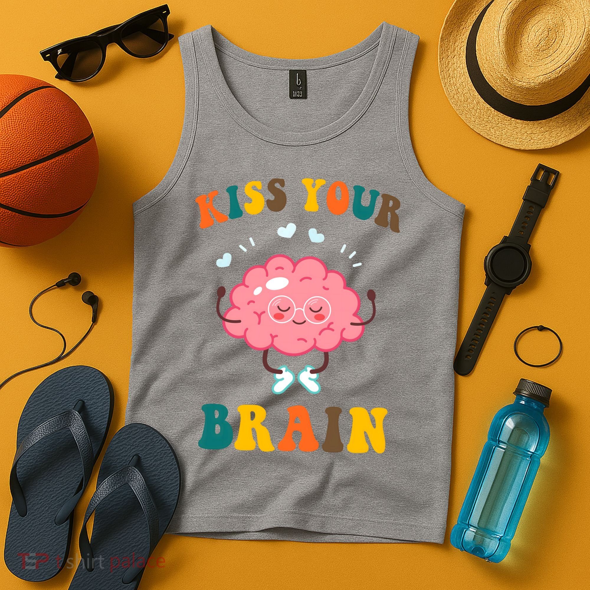 Kiss Your Brain Cute Funny Tank Top