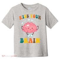 Kiss Your Brain Cute Funny Toddler T-Shirt thumb 0