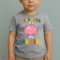 Kiss Your Brain Cute Funny Toddler T-Shirt thumb 2