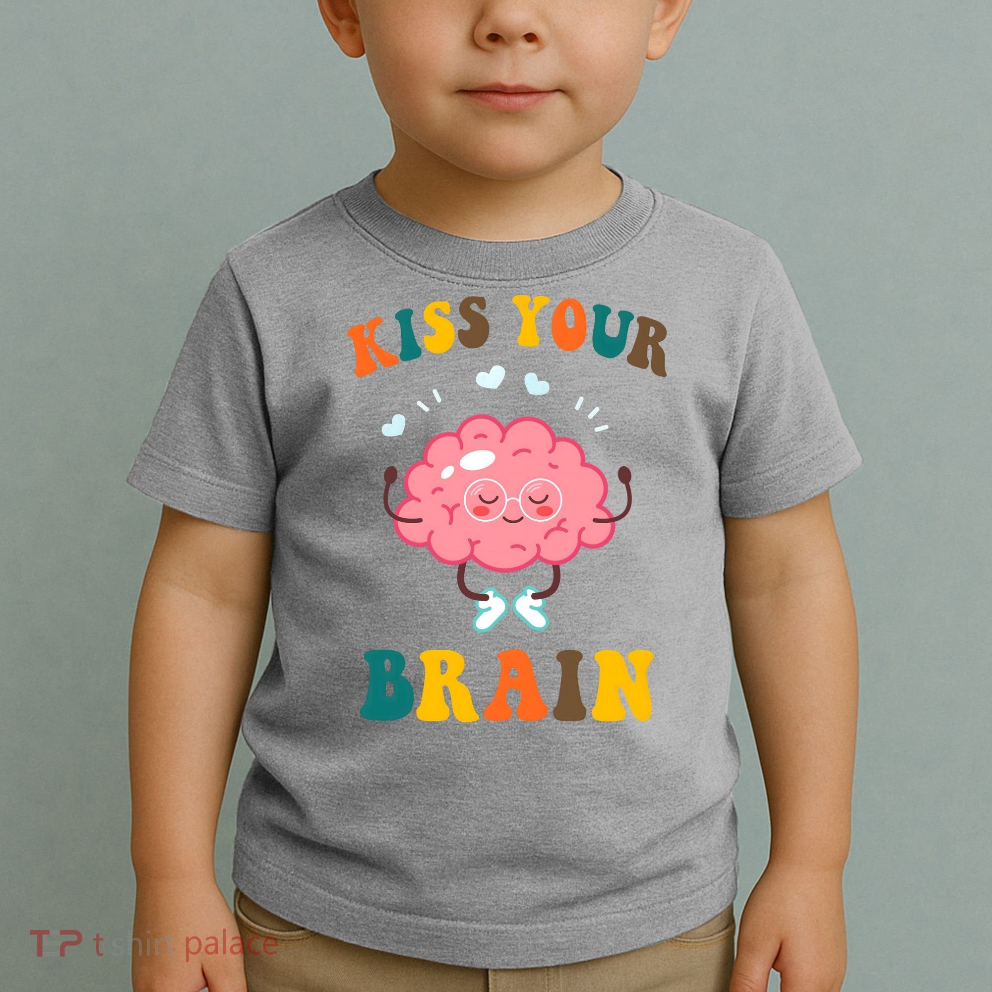 Kiss Your Brain Cute Funny Toddler T-Shirt