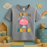 Kiss Your Brain Cute Funny Toddler T-Shirt thumb 3