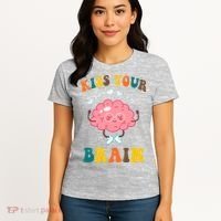 Kiss Your Brain Cute Funny Women's T-Shirt thumb 4