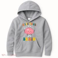 Kiss Your Brain Cute Funny Kids Hoodie thumb 0