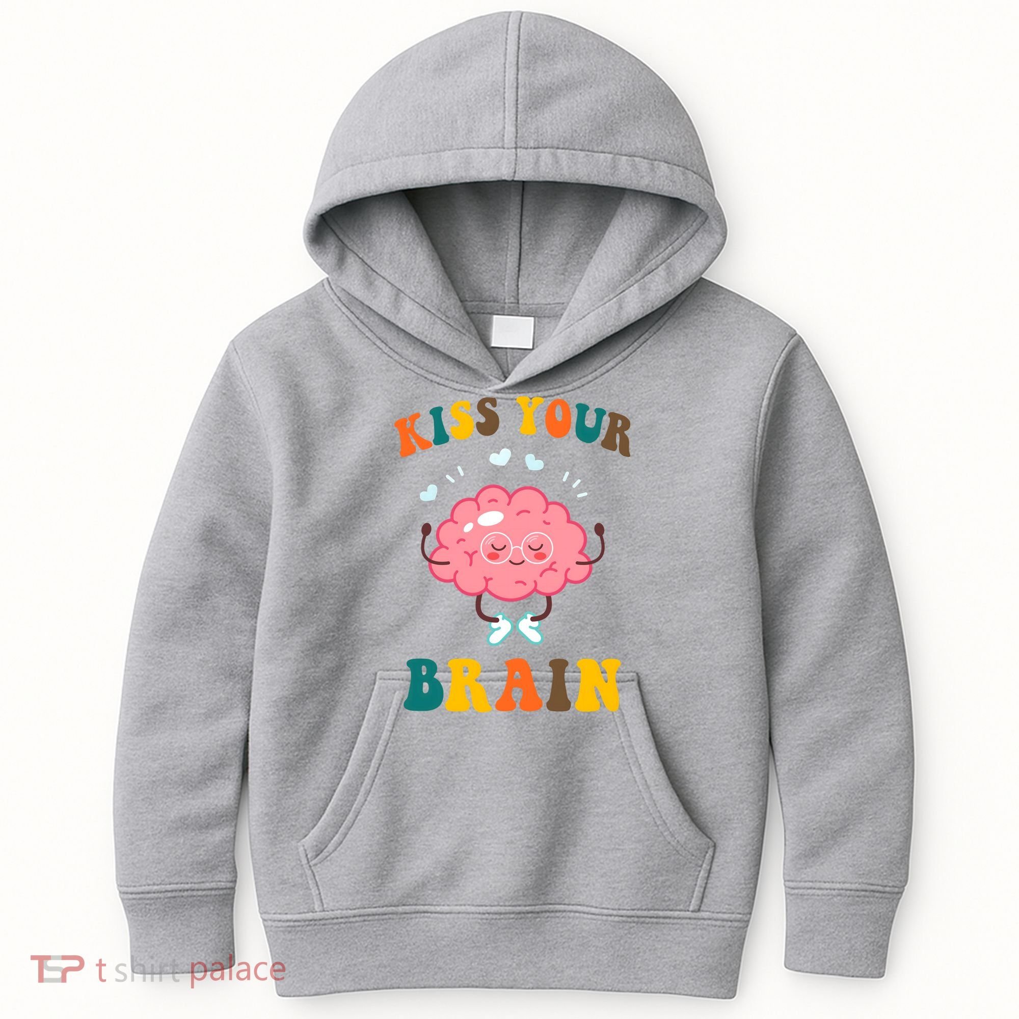 Kiss Your Brain Cute Funny Kids Hoodie