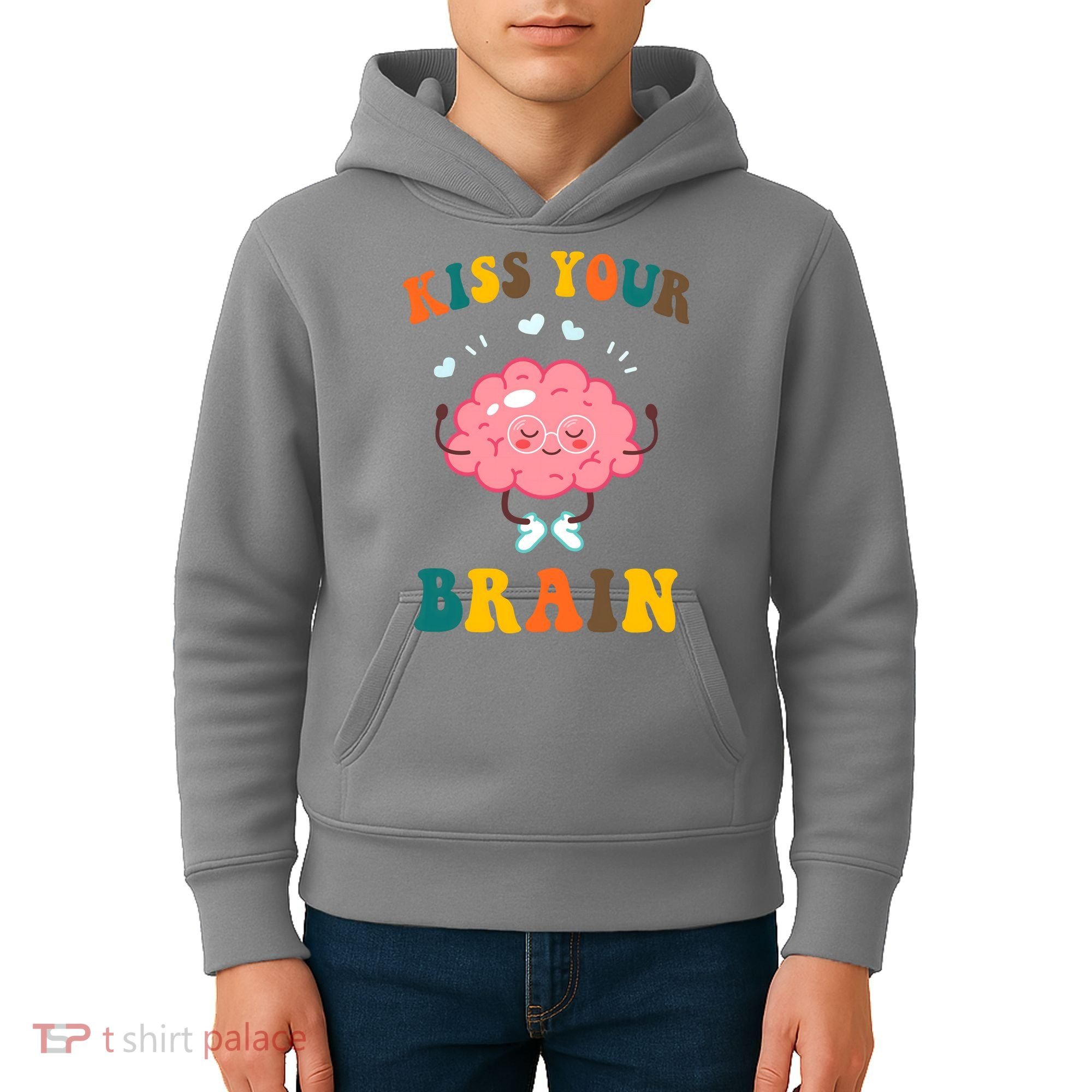 Kiss Your Brain Cute Funny Kids Hoodie