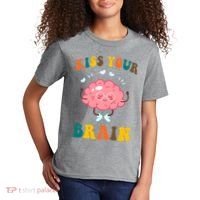 Kiss Your Brain Cute Funny Kids T-Shirt thumb 2