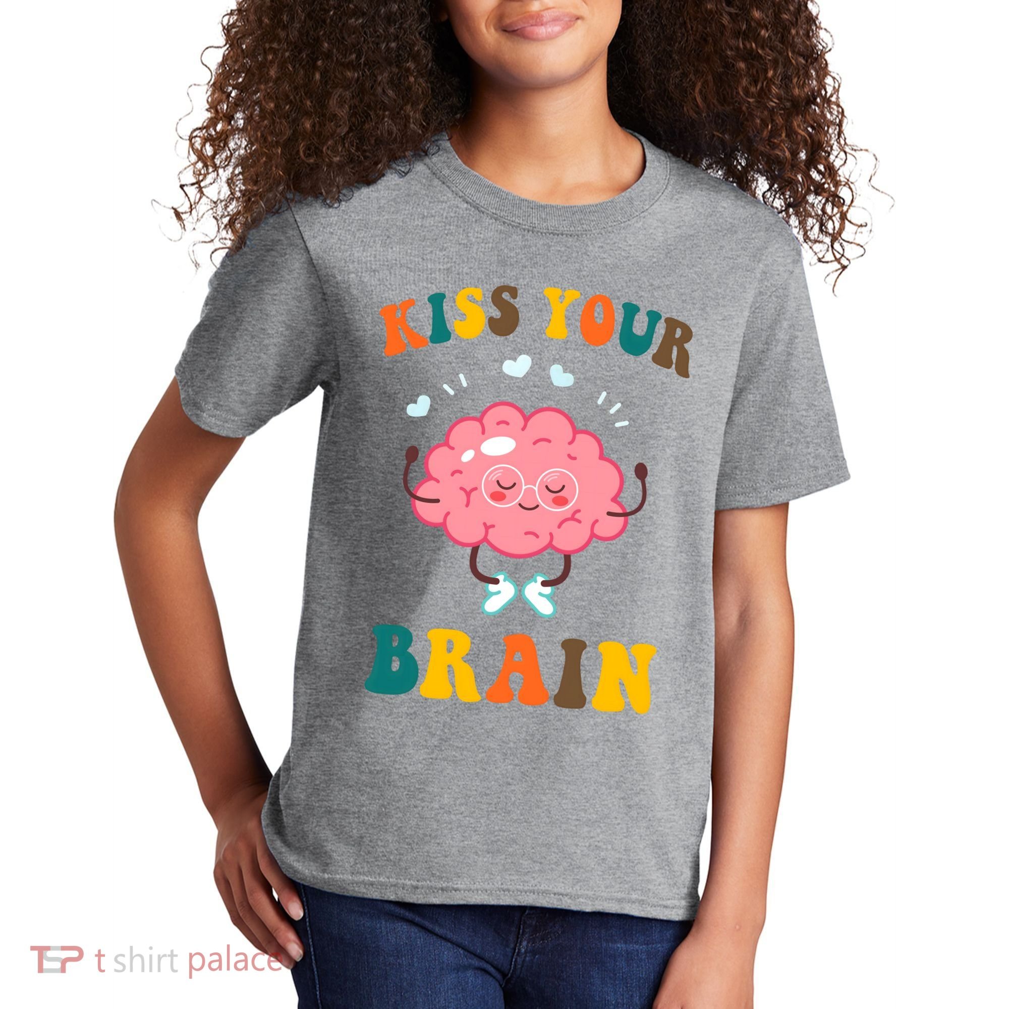 Kiss Your Brain Cute Funny Kids T-Shirt