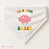 Kiss Your Brain Cute Funny USA-Made Doggie Bandana thumb 0
