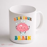 Kiss Your Brain Cute Funny Coffee Mug thumb 1