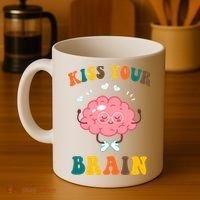 Kiss Your Brain Cute Funny Coffee Mug thumb 4